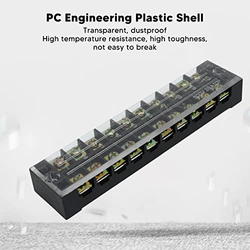 Terminal Strip, Pure Copper Thickened Contact Parts 2Pcs High Temperature Resistance 600V 35A Wire Barrier Block Terminal Strip Large Current For Lighting(10 Positions (3510)) #TOP4