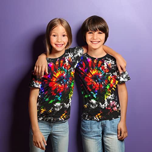 Image of Kids Tie Dye Shirt 6-18 Years Children Hippies Senior Tie-Dye Tee Tshirt for Boys' Girls'
