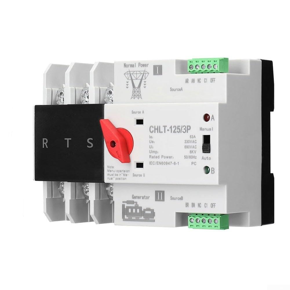 Commutateur automatique 30ms Dual Power Switch 3P 63A pour éviter les coupures
