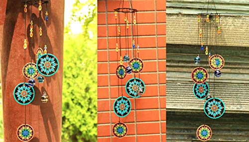 Coto Wind Chimes Outdoor Indoor Hanging, Mandala Dot Wind Chimes Bells Wall Hanging Decor Memorial Windchimes For Garden, Yard, Patio, Home Decoration And Gift #TOP4