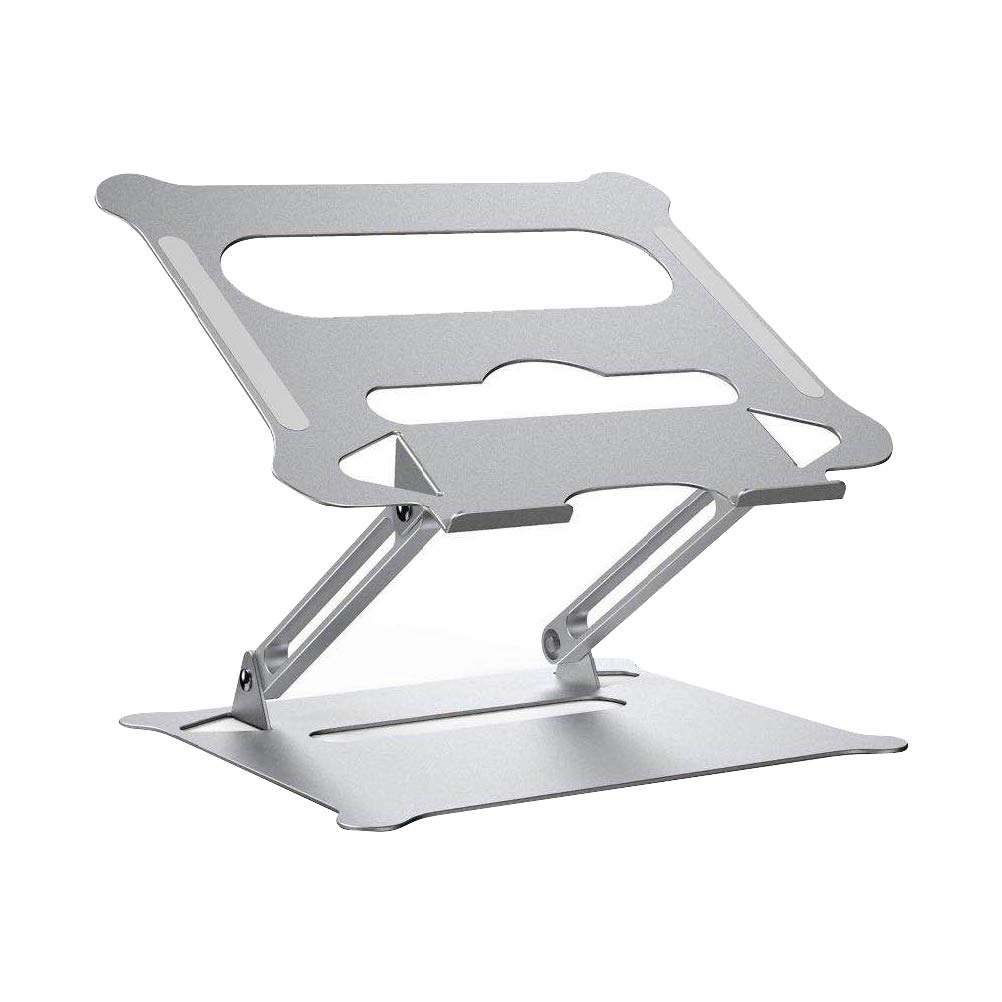 Veemoon Soporte Ajustable Plegable para Computadora Portátil de Aleación de Aluminio para Usuarios Móviles Diseño Compacto Portátil Elevable Color Plateado