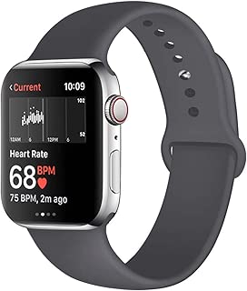 Kaome Compatible with Apple Watch Band 40mm 38mm,Soft Strap Sport Band for iWatch Series 5, Series 4, Series 3, Series 2, and Series 1(S/M,Gray) - coolthings.us