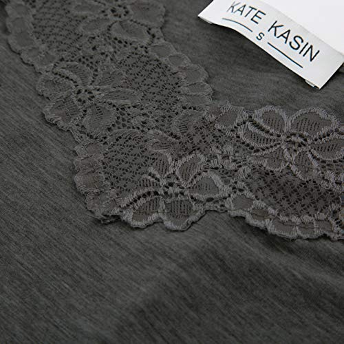Kate Kasin Womens Camisole Plus Size Slim Fit Vest Sexy For Beach(L,3 Pack-Black/Wine/Deep Heather Grey) #TOP5