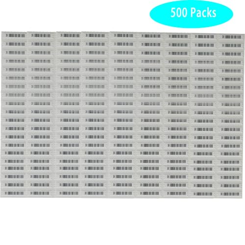 XNYEOV 500 Packs 58khz AM Security Sticker Tags Soft DR Alarm Labels Compatible with 58khz Acousto-Magnetic EAS System (Mock Barcodes)