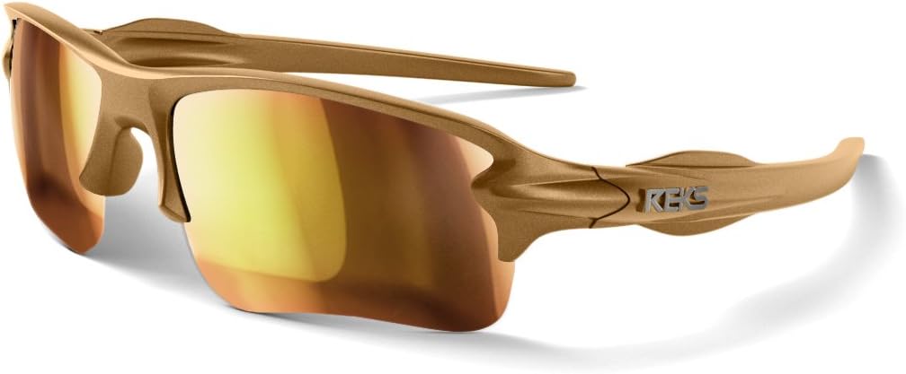 REKS Unbreakable SLING-BLADE Sunglasses (NEW 2018 Model) (Gold Metallic, Gold Mirror Polarized)