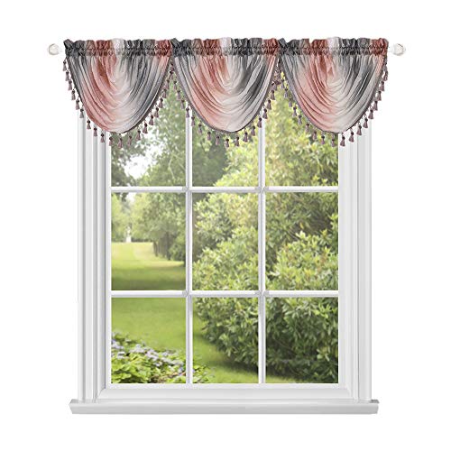 Woven Trends Valances for Windows, Ombre Curtains Modern Semi-Sheer Valance, Luxurious Window Treatment for Livingroom, Bedroom and Kitchen, 46
