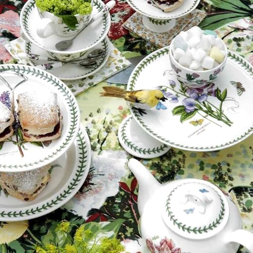 Image of Portmeirion Exotic Botanic Garden 8.5 inch Salad Plate, Arborea - Traditional British Ceramic Dish, Made in England, Dishwasher & Microwave Safe - Floral Tableware for Dining & Entertaining