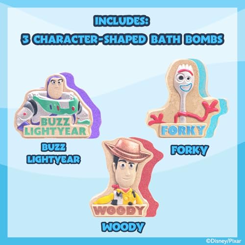 Image of Toy Story Bath Bomb Set, 3-Piece Character Shaped, Berry Scented