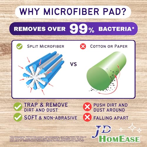 Image of 96 Pack Premium Microfiber Replacement Pads for Swiffer WetJet - Super Absorbent, Lint-Free, Durable-11 inchx5.5 inch, Perfect Fit Swiffer WetJet Mop - Safe on Hardwood, Tile, Vinyl