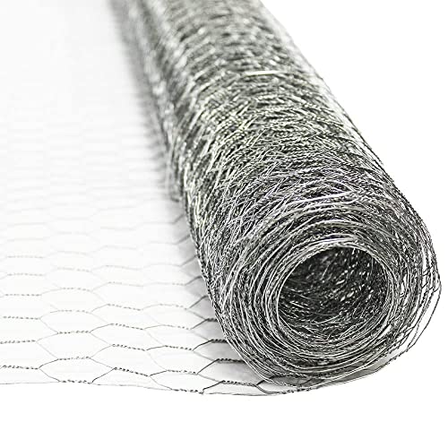 The Mesh Company Galvanised Chicken Wire Mesh Roll Wire Netting Hexagonal Garden Wire (13mm Hole x 0.55mm Wire - 10m x 900mm Roll)