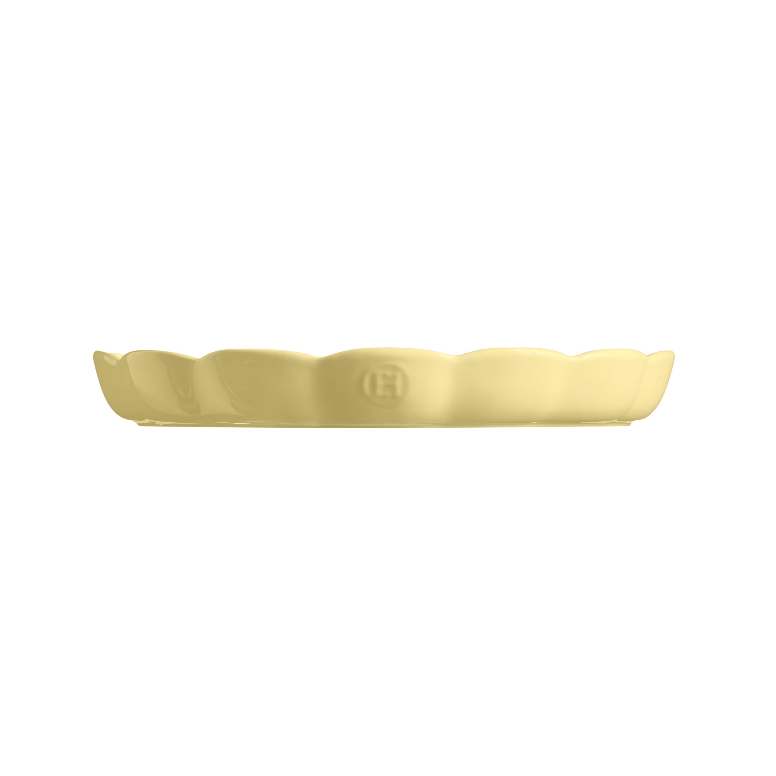Emile Henry Plat à Tarte Ø 31 cm – Céramique Haute Résistance – Cuisson Homogène et Tarte Dorée à Cœur – Coloris Jaune Vanille – Fabriqué en France