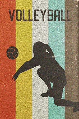 Womens Volleyball Journal: Cool Female Volleyball Player Silhouette Image Retro 70s 80s Vintage Theme 108-page Journal/Notebook/Training Log To Write In For Players Coaches Trainers Students image 3