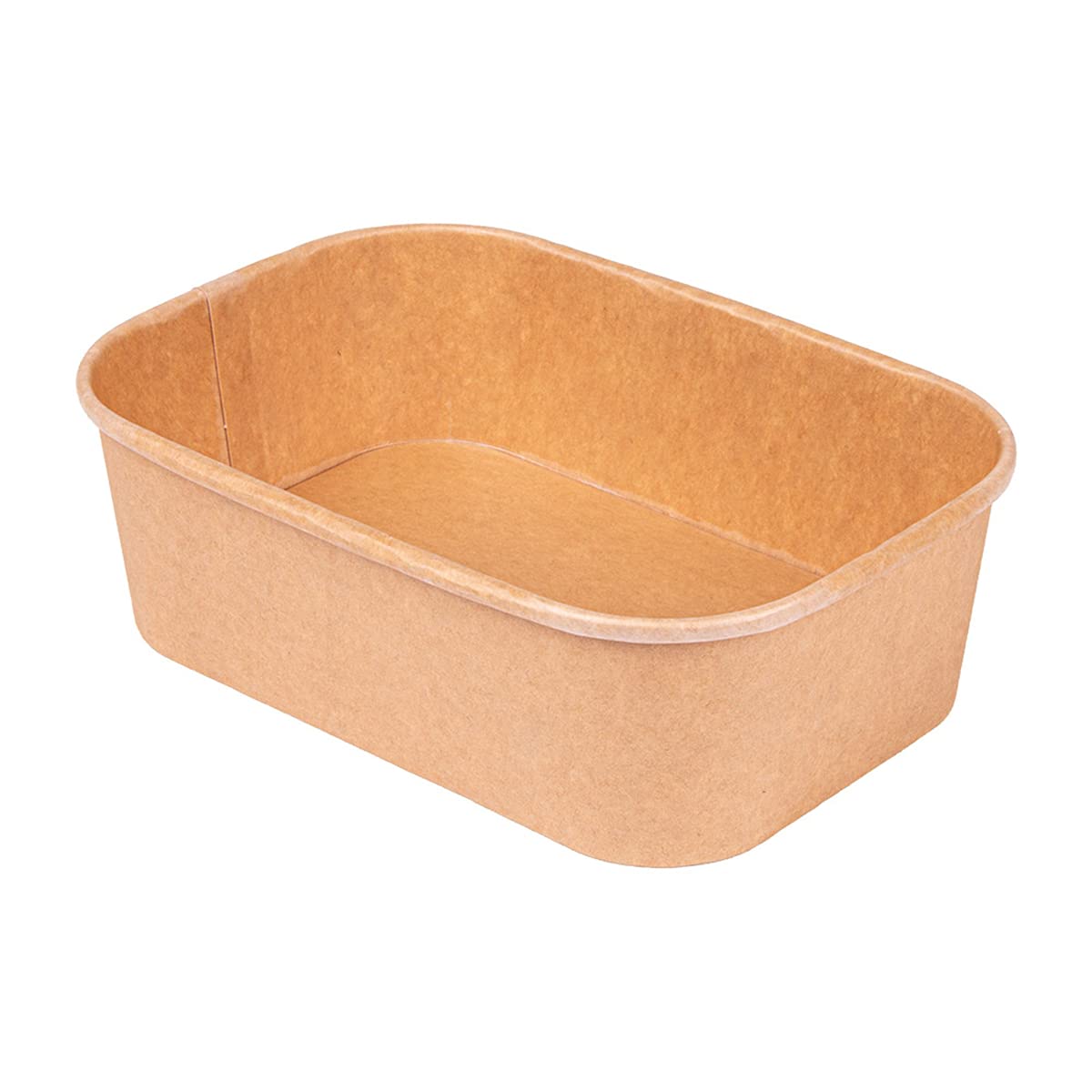 50 pezzi - Contenitori rettangolari 500 ml 330 + 30 Pe G/M2 17,3 x 12,3 x 4,1 cm Natural Kraft