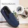 LongBay Men's Moccasin Slippers Memory Foam Plush Fleece House Shoes in Indoor Outdoor Fashion Navy, 7 #5