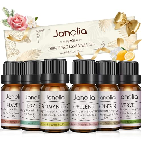 Janolia Huiles essentielles naturelles - Huiles essentielles pures et naturelles pour diffuseur - Huiles essentielles pures pour humidificateur d'air - Huile essentielle idéale pour hôtel, maison