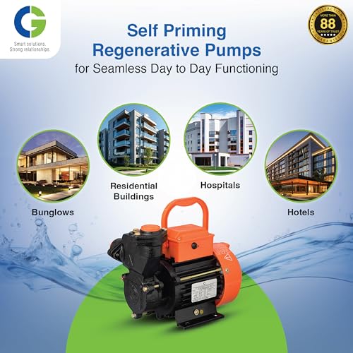 Image of CG-MiniEmpire Neo I | 0.75kW /1 HP | Residential Pump with Self Priming Up to 7.5 Mtr | Castiron Body | CED Coated Components | Brass Impeller | Thermal Overload Protection | 1Yr Manufacturer Warranty