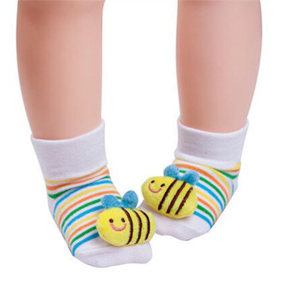 3D Cartoon Babysocken Winter Baumwolle warm Mächen Junge Kleinkind Anti-Rutsch Laufsocken 0-12 Monate Neugeborene Erstlingssöckchen (DE/NL/SE/PL, Alter, 0 Monate, 6 Monate, Gelb-Biene)
