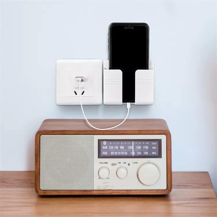 Image of Wall Mounted Mobile Holder Stand | Multi-Purpose Charging Station for Phone, Remote & Accessories | Space Saving Organizer for Bedroom, Living Room & Office | Durable Wall Mount Design