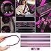 BBTO 47 Pcs Butterfly Car Seat Full Set Butterfly Car Accessories for Women 5 Front Rear Seat Covers Wrist Strap 2 Pieces Cup Mat Armrest Pad 2 Belt Cover Accessories for SUV(Purple Black)