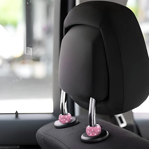 Miniatura 6 de XINLIYA Paquete de 4 collares para reposacabezas de automóvil, collares brillantes para reposacabezas de automóvil, anillos decorativos, collares de