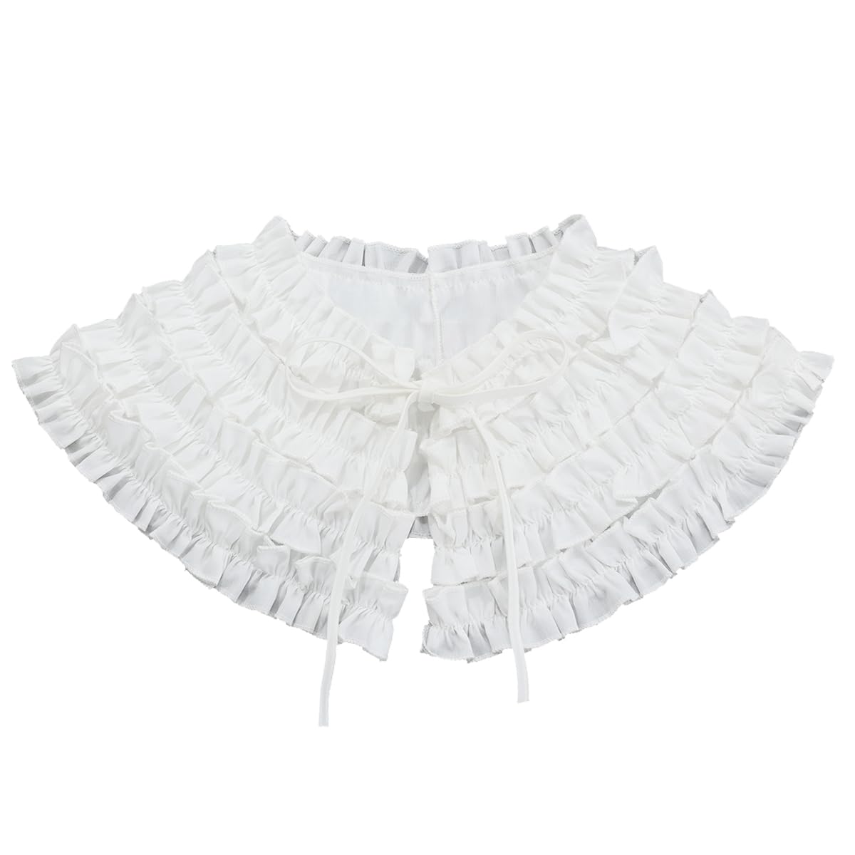 Mavikim Women's Pleated Ruffle Collar Ruff Neck Shawl Detachable Victorian Elizabethan Costume โ image 1