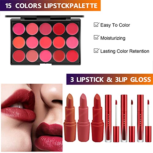 All In One Makeup Kit, Makeup Kit For Women Full Kit, Makeup Gift Set, Include 18-Color Eyeshadow Palette Make Up Kits Adult Professional Handy Makeup Bag For Easy Carry Convenient Travel #TOP4