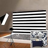 AOFOTO 10x6ft Black and White Striped Photography Backdrop Streak Textured Background Birthday Party Decoration Photo Studio Props Baby Shower Banner Adult Elder Girl Boy Wallpaper