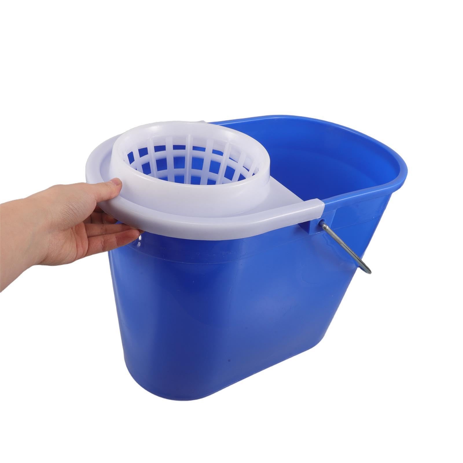 Cubo Integrado Escurridor Fregona de Plástico con y Azul Asa