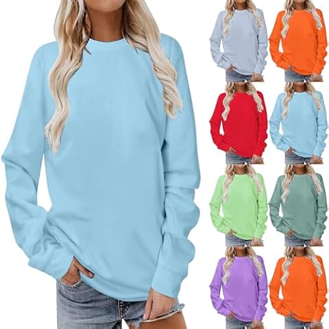 Women's Crew Neck Solid Colour Sweatshirt Cover