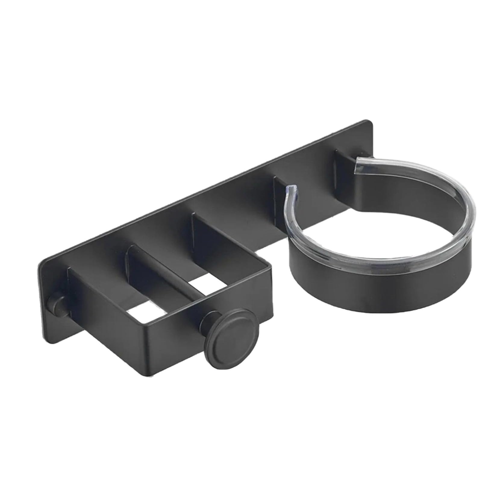 Hair Dryer Holder Blow Dryer Wall Mounted, Adhesive Hair Straightener Tool Organizer for Curling Iron Holder Storage Organizer for Bathroom No Drilling Required (Black,One Size)