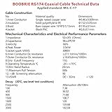 Boobrie BNC Male to Female Coax Cable RG174 50ohms BNC Extension HD Video Cable for CCTV Broadcast SDI Lead - Image 7