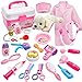 BUYGER 2 en 1 Maletin Veterinaria Doctora Perritos Kit Regalo de Cumpleaños Juguetes Educativo Niños Niñas 3 4 5 6 Años