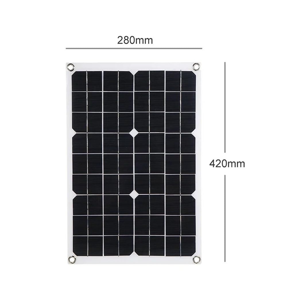 Cargador de panel solar de 1200 W con controlador de 100 A, placa solar de carga de celdas de 12 V con doble USB for autocaravanas, yates(With 100A Controller)