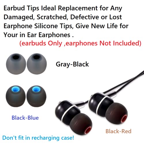 Image of Replacement Earbud Tips Earbud Covers Silicone Tips Ear Gels Fit for Inner Hole from 3.8mm - 5.1mm Earphones 9 Pairs S /M /L