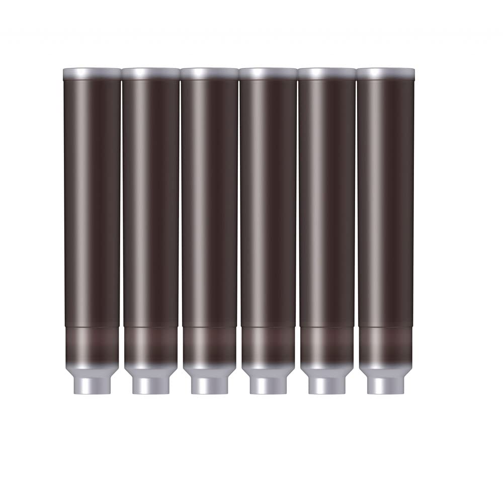 Scrikss Cartridge - Cartucho para pluma estilográfica, 6 unidades, color marrón