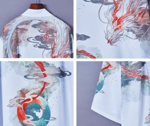 Image of LAI MENG FIVE CATS Women's Floral Print Loose Blouse Japanese Kimono Tops | Puff Sleeve,Cover up Top,Casual Cute Tops,Summer Cardigans 2026