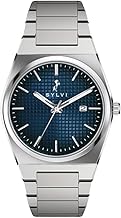 Sylvi Professional Edge Stainless Steel Strap Analog Watches for Men with Date Display Water Resistant Watch