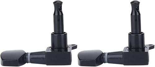 Miniatura 9 de 3 pares de clavijas de guitarra, 3L 3R negro cerrado de aleación de zinc cabezales de máquina para guitarra folk/eléctrica accesorios de actuación