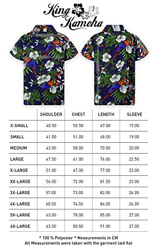 Chemise Hawaïenne King Kameha - Motif Fleurs Cerisier Et Perroquet - Unisexe - Tissu Léger Infroissable