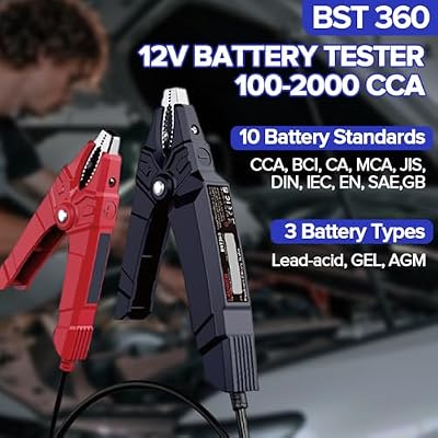2026 Launch Upgraded BST360 6V 12V Car Battery Tester, Bluetooth Battery Load Tester Charging Cranking System Analyzer for Android/iPhone/Launch X431, 100-2000 CCA Alternator Tester Voltmeter