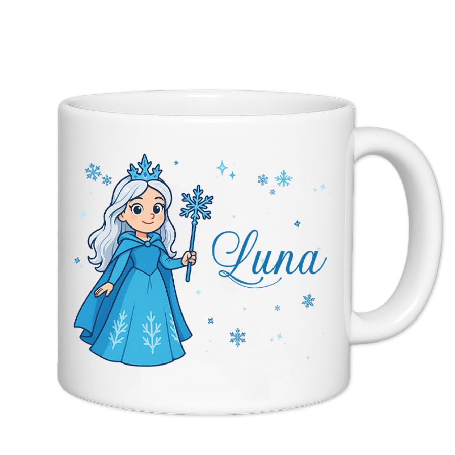 Tasse enfant résistante personnalisée – Ajoutez le prénom | Cadeau original pour enfant | Plusieurs motifs | Plastique solide | 180mL (Reine des Neiges)