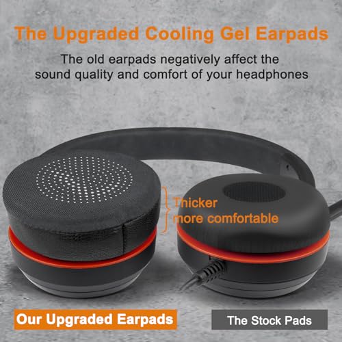 Image of SOULWIT Replacement Ear Pads Cushions for Jabra Evolve 65 /40 /30 /20 Headphones, Earpads for Jabra Evolve 65UC 65MS / 40UC 40MS / 30US 30II / 20SE 20UC 20MS Headset - Evolve 65 CG Black