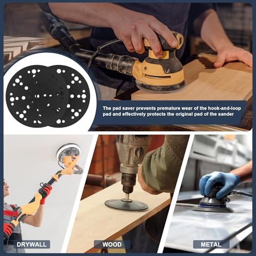 SpeTool 2 Stück Schleiftellerschoner Ø 150mm 49-Loch – Kompatibel mit Festool ETS 150/3 EQ, ETS 150/5 EQ,ETS EC 150/3 EQ,ETS EC 150/5 EQ and RO 150,Schutzauflage für Exzenterschleifer