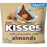 HERSHEY'S KISSES Milk Chocolate with Almonds Candy Family Pack, 16 oz
