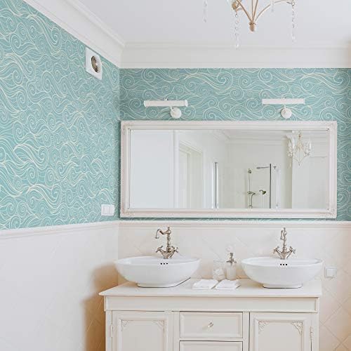 Walls By Me Peel and Stick Blue and Beige Nautical Removable Wallpaper 4019-2ft x 4ft (61x122cm)