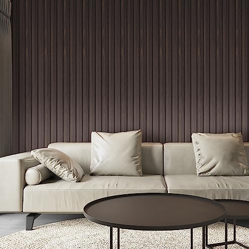 Image of Art3d 96 x 6 Inch WPC Wood Diffuser Slat Wall Panel, 8-Pack, Black Walnut