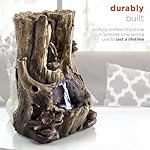 Alpine Corporation WIN326 Indoor Tabletop Light-Up Tiered Rainforest Tree Trunk Water Fountain with LED Lights, 11", Brown - Image 5