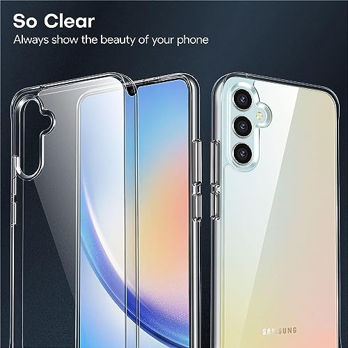 Image of NISHTECH for Samsung Galaxy M34 5G (2024) Premium Transparent Hybrid Soft Slim Dust Proof Back Case Cover Silicone with Camera Protection