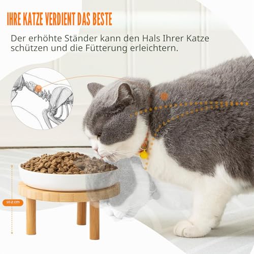 Lusifaco Keramik Katzennapf Erhöht, Erhöhung Katzen Futternapf (1er-Set)