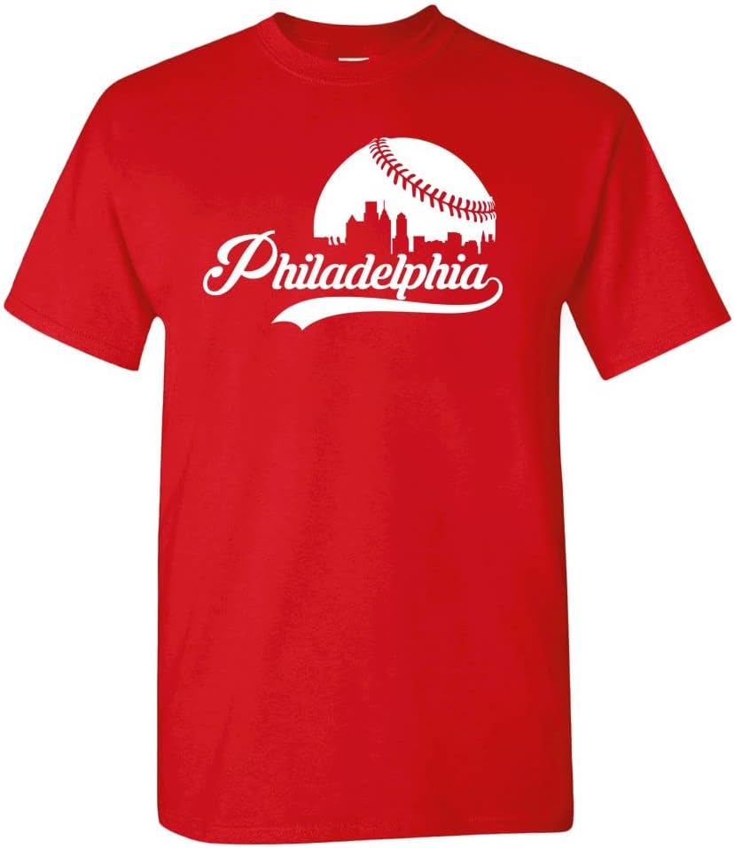 Xtreme Apparrel Cityscape Skyline Men's T-Shirt for Baseball Fans